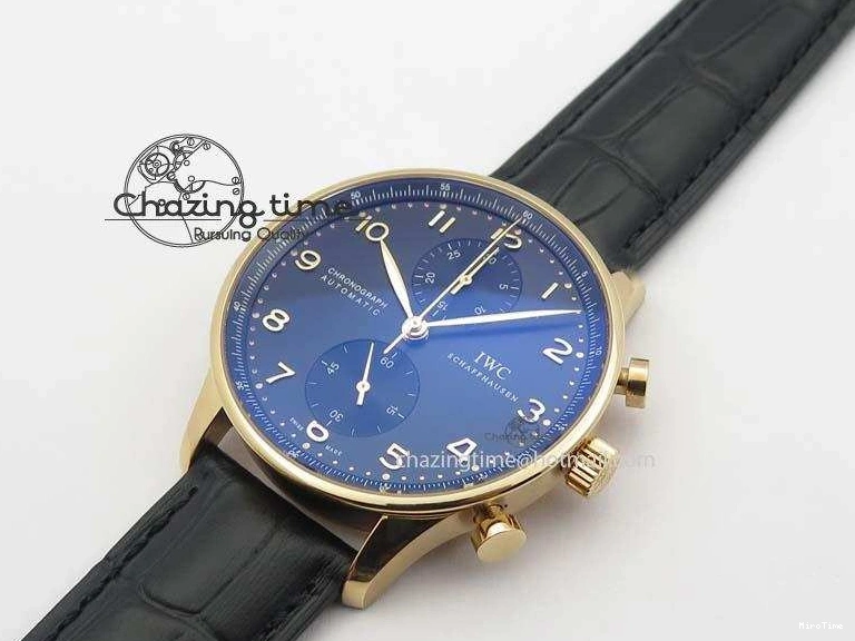 MIROTIME 0301 Portuguese Chrono RG IW371415 ZF 1:1 Best Edition Black Dial On Black Leather Strap A79350 (Slim Movement) FashionForward 7264